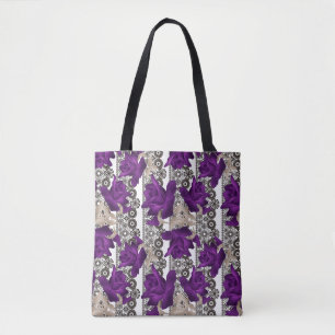 Retro, violette Rosen Tasche