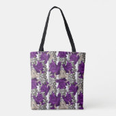 Retro, violette Rosen Tasche (Rückseite)