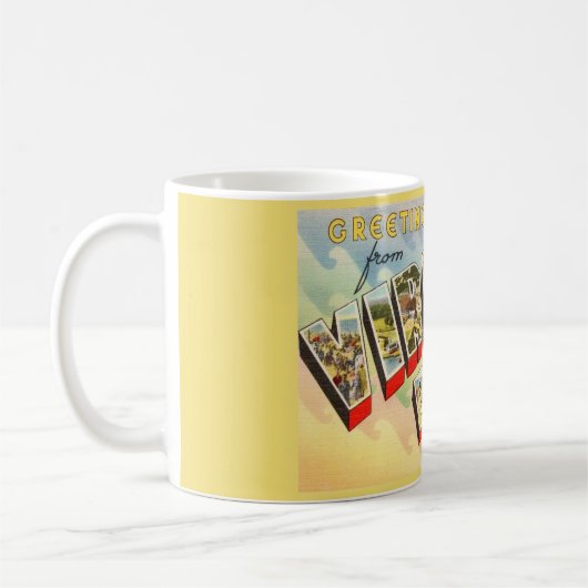 Retro Virginia Beach Greetings Tasse (Links)