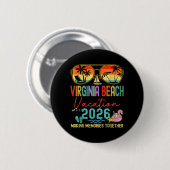 Retro Virginia Beach Urlaub 2026 Erinnerungen Button (Vorne & Hinten)