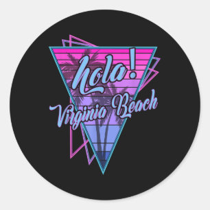 Retro Virginia - Hola Virginia Beach Virginia Vint Runder Aufkleber