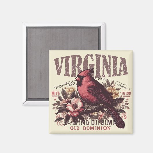 Retro Virginia Magnet (Vorderseite/Rückseite)