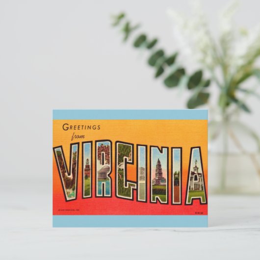 Retro Virginia Postcard Postkarte (Stehend Vorderseite)