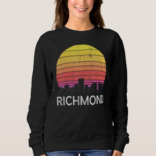 Retro Virginia Richmond Skyline Vintage Urban Buil Sweatshirt (Vorderseite)