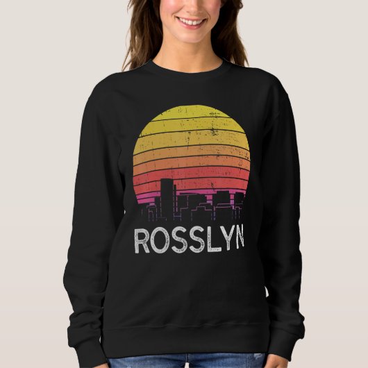 Retro Virginia Rosslyn Skyline Vintage Urban Build Sweatshirt (Vorderseite)