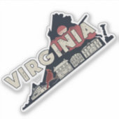 Retro Virginia Staat Sticker (Vorderseite)