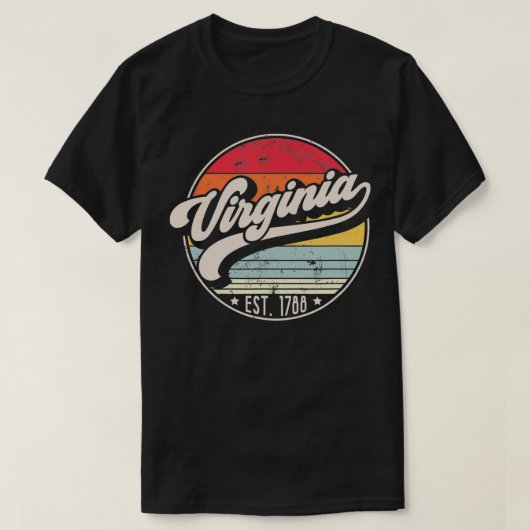 Retro Virginia Zuhause Staat VA Cool 70er Style Su T-Shirt (Design vorne)