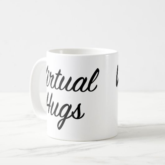 Retro Virtual Hugs Friends Kaffeetasse (Vorderseite Links)