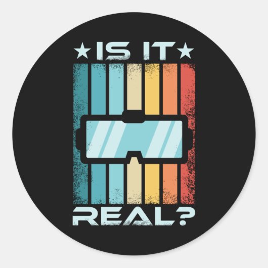 Retro Virtual Reality VR Gaming-Geschenk Runder Aufkleber (Vorderseite)