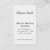 Retro Visitenkarte (Rückseite)