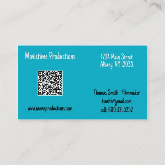 Retro-Visitenkarte für die Filmproduktion Visitenkarte (Rückseite)