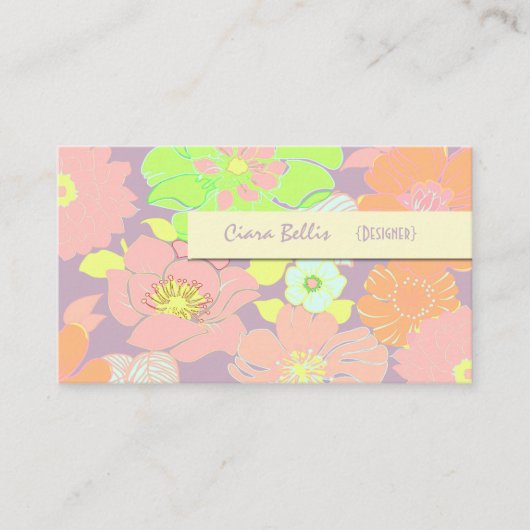 Retro-Visitenkarte, Pastellpuppen Visitenkarte (Vorderseite)