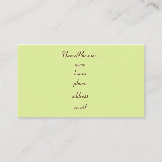 Retro-Visitenkarte Visitenkarte (Rückseite)