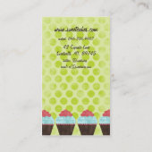 Retro Visitenkarten des Kitsch-Kuchen-#1 Visitenkarte (Rückseite)