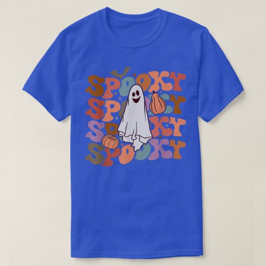 Retro Vitnage Spooky Ghost Pumpkin Funny Halloween T-Shirt (Design vorne)