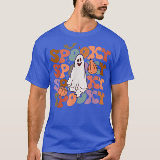 Retro Vitnage Spooky Ghost Pumpkin Funny Halloween T-Shirt