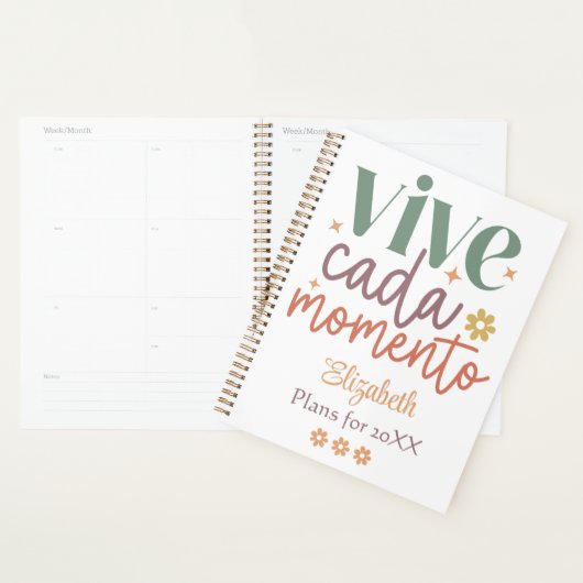 Retro "Vive Cada Momento" Inspiration Zitat Planer (Anzeige)
