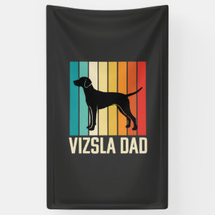 Retro Vizsla Vater Hund Silhouette Banner
