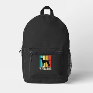 Retro Vizsla Vater Hund Silhouette Bedruckter Rucksack