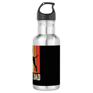 Retro Vizsla Vater Hund Silhouette Edelstahlflasche