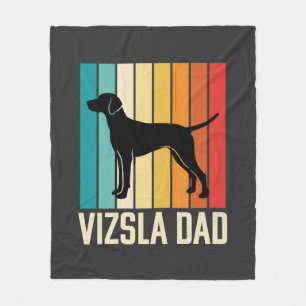 Retro Vizsla Vater Hund Silhouette Fleecedecke