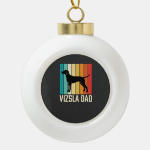 Retro Vizsla Vater Hund Silhouette Keramik Kugel-Ornament