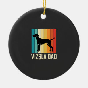 Retro Vizsla Vater Hund Silhouette Keramik Ornament