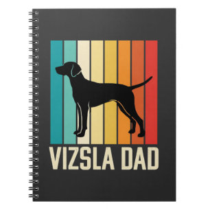 Retro Vizsla Vater Hund Silhouette Notizblock