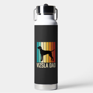 Retro Vizsla Vater Hund Silhouette Trinkflasche