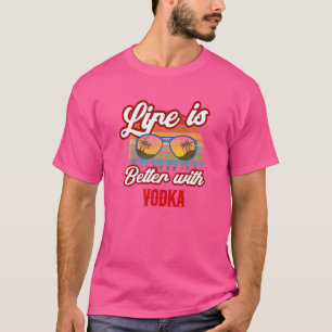 Retro Vodka Sonnenuntergang mit Vodka T-Shirt