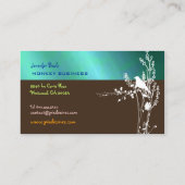 Retro-Vogel auf einem Ast Visitenkarte (Rückseite)