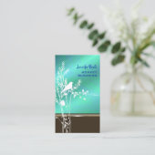 Retro-Vogel auf einem Ast Visitenkarte (Stehend Vorderseite)