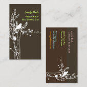 Retro-Vogel auf einem Zweig/DIY-Hintergrund/braun Visitenkarte (Vorne/Hinten)