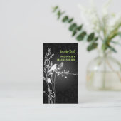 Retro-Vogel auf Zweig + Graphit Visitenkarte (Stehend Vorderseite)