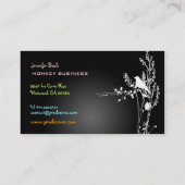 Retro-Vogel auf Zweig + Graphit Visitenkarte (Rückseite)