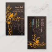 Retro-Vogel auf Zweig + Schokolade Visitenkarte (Vorne/Hinten)