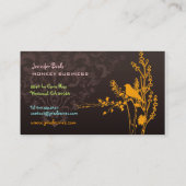 Retro-Vogel auf Zweig + Schokolade Visitenkarte (Rückseite)