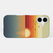 Retro-Vögel über dem Ozean iPhone 16 Hülle (Rückseite (Horizontal))
