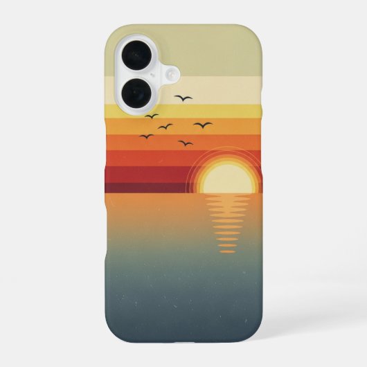 Retro-Vögel über dem Ozean iPhone 16 Hülle (Rückseite)