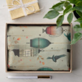 Retro-Vogelkäfige und Flying Birds-Dekoupage Seidenpapier (Geschenk)