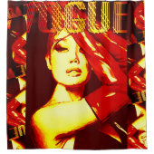 Retro-Vogue-Cover-Illustration Duschvorhang (Vorderseite)