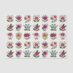Retro-Volkskunst-Blumen-Weihnachten Seidenpapier