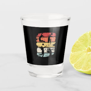 Retro Volleyballspieler Schnapsglas