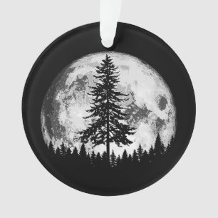 Retro Vollmond & Minimalistischer Pine Tree Vintag Ornament