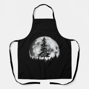 Retro Vollmond & Minimalistischer Pine Tree Vintag Schürze