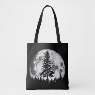 Retro Vollmond & minimalistischer Tannenbaum Vinta Tasche