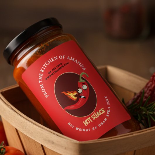 Retro-Vorlage für selbstgemachte Hot-Sauce-Etikett Weinetikett