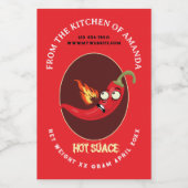 Retro-Vorlage für selbstgemachte Hot-Sauce-Etikett Weinetikett (Einzelnes Label)
