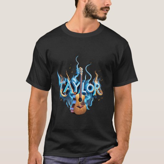 Retro Vorname TAYLOR Gitarre Personalisiert Groovy T-Shirt (Vorderseite)
