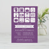 Retro Vorrat die Küchen-Brautparty-Einladung Einladung (Stehend Vorderseite)